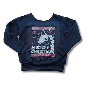 NWOT Meowy Christmas Cat Christmas Sweatshirt | Expression Tees | Large